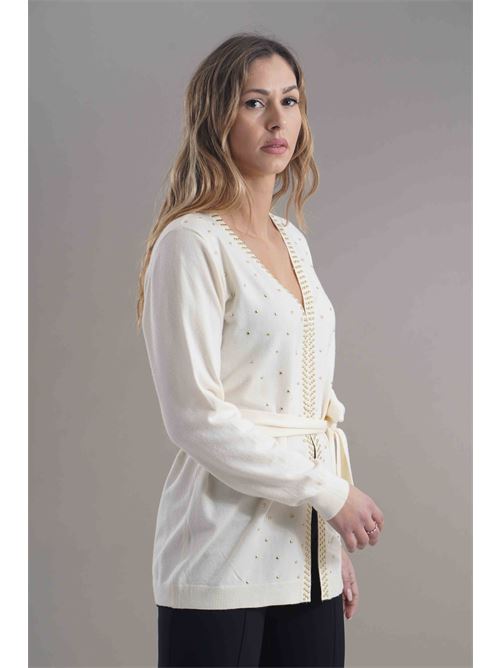 Cardigan con borchie Love To Love by Gai Mattiolo | LV2046PANNA